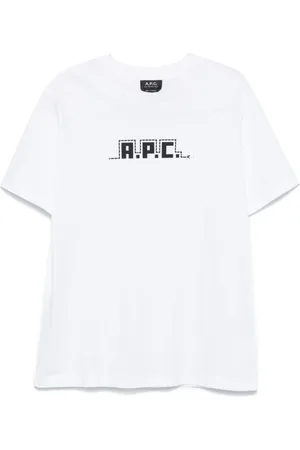 A.P.C. Tops, Heren, Wit, 2Xl, Katoen, Slangenprint Katoenen T-shirt