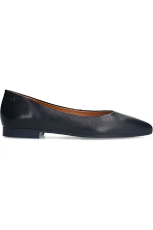 Manfield Schoenen, Dames, Zwart, 37 EU, Zwarte leren loafers met memory foam