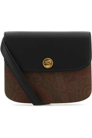 Etro Tassen, Dames, Veelkleurig, ONE Size, Leer, Grote Canvas en Leren Crossbody Tas