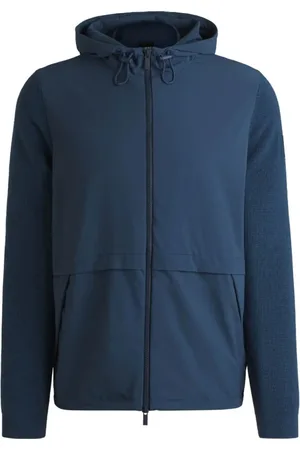 HUGO BOSS Jassen, Heren, Blauw, L, Blauwe Sportjas met Punto Stiksels