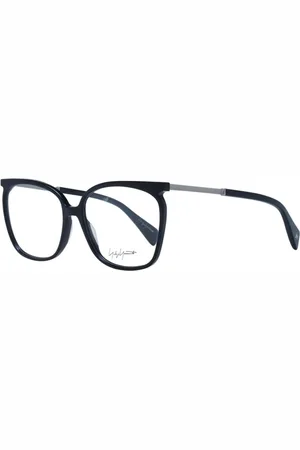 YOHJI YAMAMOTO Accessoires, Dames, Zwart, ONE Size, Zwarte Vierkante Acetaat Optische Frames