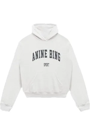 ANINE BING Sweatshirts & Hoodies, Dames, Grijs, L, Grijs Melange Sweatshirt