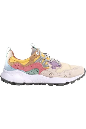Flower Mountain Schoenen, Dames, Veelkleurig, 40 EU, Suède, Suède Trekking Sneakers met Kurk Binnenzool
