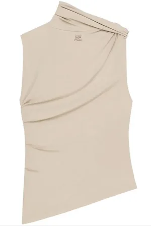 Courrèges Tops, Dames, , XS, Gedrapeerd Mouwloos Top