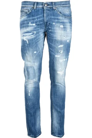 Dondup Jeans, Heren, Blauw, W34, Katoen, George Jeans - Knoopsluiting