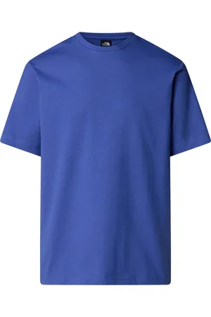 The North Face Tops, Heren, Blauw, M, Katoen, Logo Detail Katoenen Tee