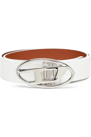 Diesel Accessoires, Heren, Wit, ONE Size, Retro Riem met Omkeerbare Gesp