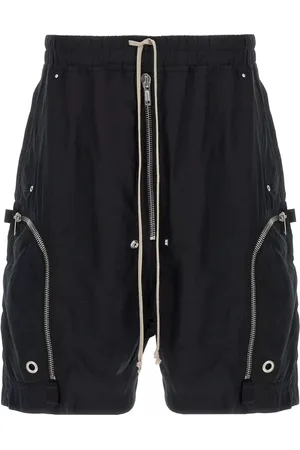 Rick Owens Korte broeken, Heren, Zwart, L, Katoen, Cargo Shorts Zwart Bauhaus Stijl