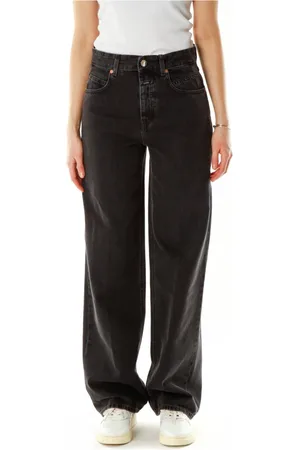 Closed Jeans, Dames, Grijs, W30 L32, Denim, Wijde jeans met hoge taille