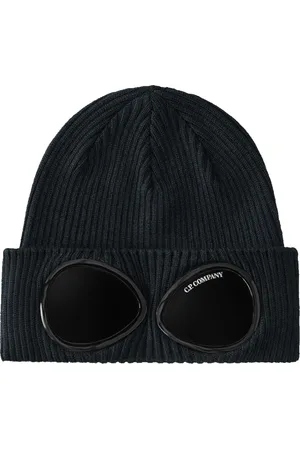 C.P. Company Accessoires, unisex, Blauw, S, Wol, Wollen Gebreide Goggle Muts Eclipse