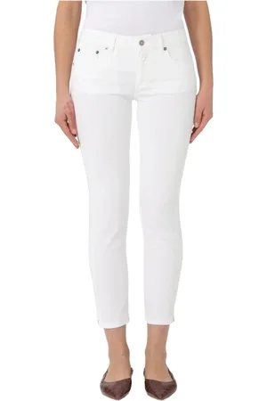 Dondup Jeans, Dames, Wit, W31, Katoen, Slim Rose Jeans in stretchkatoen