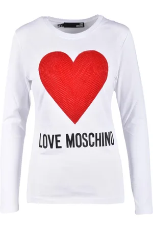 Moschino Tops, Dames, Wit, M, Katoen, Tshirt