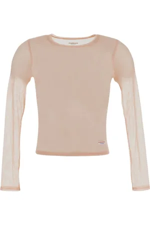 Alexander Wang Tops, Dames, , L, Solid Mesh Sleeve T-Shirt
