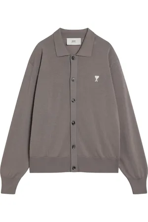 Ami Truien, Heren, Grijs, L, Wol, Korte Cardigan Trui