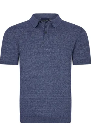 Cavallaro Napoli Tops, Heren, Blauw, L, Blauwe Polo Shirt