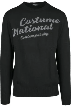 Costume National Truien, Heren, Zwart, XL, Wol, Moderne Gebreide Trui
