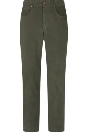 Boglioli Broeken, Heren, Groen, W40, Garment Dyed Corduroy 5-Pocket Broek