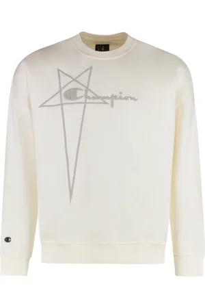 Rick Owens Sweatshirts & Hoodies, Heren, , 2Xl, Katoen, Katoenen crew-neck sweatshirt met logopatch