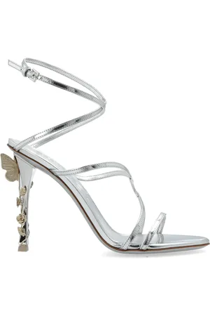 SOPHIA WEBSTER Schoenen, Dames, Grijs, 39 1/2 EU, Leer, Sandalen met hak Betoveraar