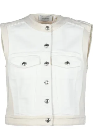 Sportmax Jassen, Dames, Geel, 2Xs, Katoen, Katoenen Mouwloos Vest
