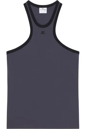 Courrèges Tops, Heren, Zwart, M, Geborduurde Logo T-shirts en Polo