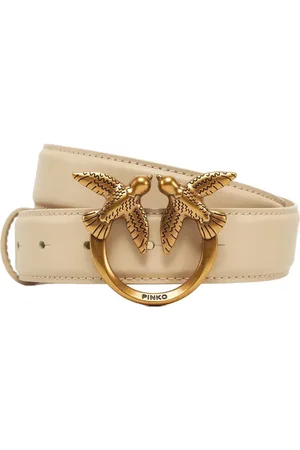 Pinko Accessoires, Dames, , M, Leer, Elegante Leren Riem Love Berry