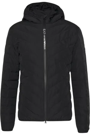 EA7 Jassen, Heren, Zwart, XL, Polyester, Hooded Jacket