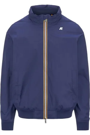 K-Way Sweatshirts & Hoodies, Heren, Blauw, M, Nylon, Blauwe Stretch Nylon Jas