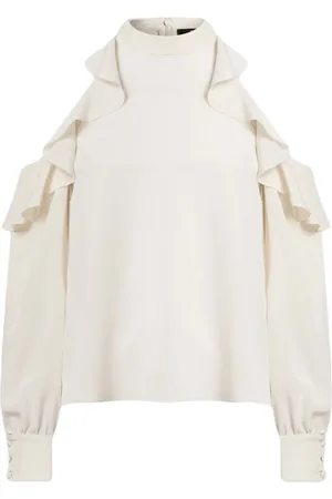 Etro Blouses & Shirts, Dames, Wit, L, Witte Zijden Blouse Uitgesneden Mouwen