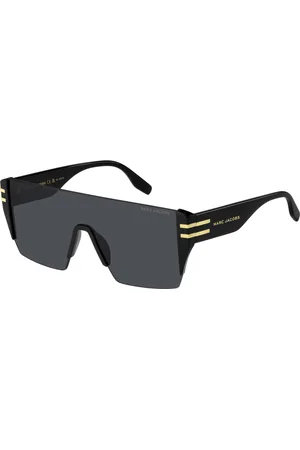 Marc Jacobs Accessoires, Heren, Zwart, ONE Size, Zwart Goud/Donkergrijs Zonnebril
