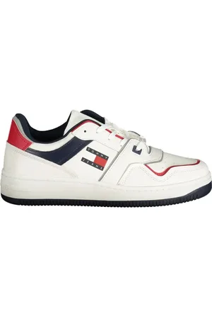 Tommy Hilfiger Schoenen, Heren, Wit, 42 EU, Polyester, Witte Polyester Sneaker
