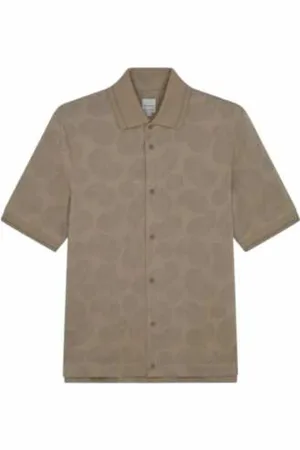 Paul Smith Overhemden, Heren, , M, Kasjmier, Kasjmier Poloshirt in Parma Zand