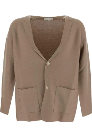 LARDINI Truien, Heren, , M, Wol, Wol Zijde Gebreide Blazer Jas