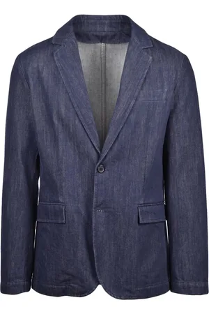 Dondup Jassen, Heren, Blauw, 2Xl, Denim, Denim blazer met knoopsluiting