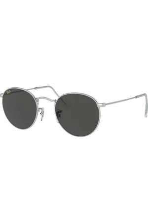 Ray-Ban Accessoires, unisex, Grijs, 47 MM, Retro Ronde Metalen Zonnebril