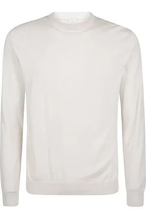 ELEVENTY Truien, Heren, Wit, L, Katoen, Sea Island Cotton Polo Shirt