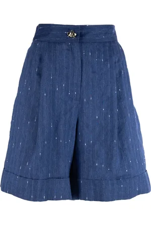 GENNY Korte broeken, Dames, Blauw, S, Linnen, Casual T-shirts en Shorts Collectie