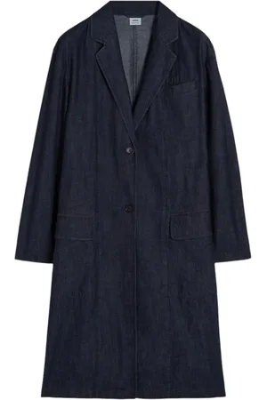 Aspesi Mantels, Dames, Blauw, S, Denim, Blauwe Denim Trenchcoat