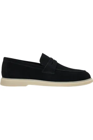 Estro Schoenen, Heren, Zwart, 44 EU, Suède, Zwarte loafers voor heren gemaakt van Italiaans echt velours