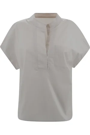 Nine In The Morning Blouses & Shirts, Dames, Roze, L, Katoen, Roze Katoenen Blouse V-Hals Korte Mouwen