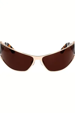 OFF-WHITE Accessoires, unisex, Bruin, ONE Size, Metalen en Acetaat Zonnebril Luna