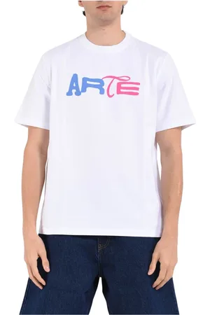 Arte Antwerp Tops, Heren, Wit, M, Katoen, Grafische Print Zwaar Katoenen T-shirt
