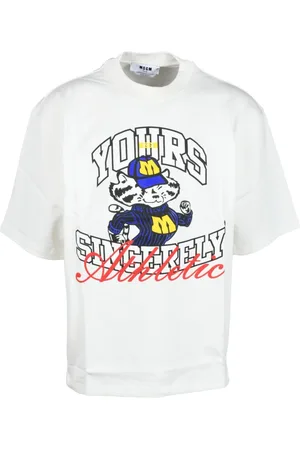 Msgm Tops, Heren, , S, Katoen, Katoenen T-shirt met Stijlvol Design