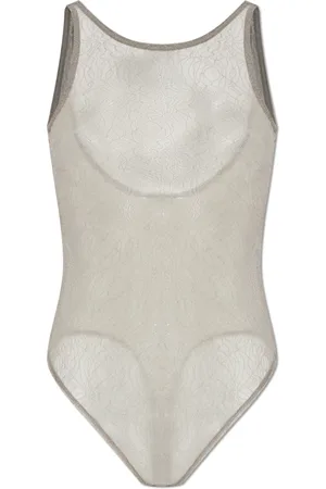 Gestuz Tops, Dames, Grijs, M, Kanten bodysuit Gzlaia