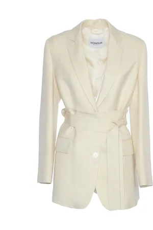 Dondup Jassen, Dames, , M, Stijlvolle Latte Jas met Riem