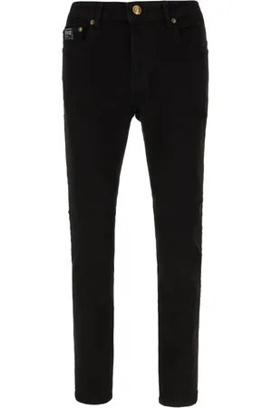 VERSACE Jeans, Heren, Zwart, W35, Denim, Klassieke Denim Jeans voor Dagelijks Gebruik