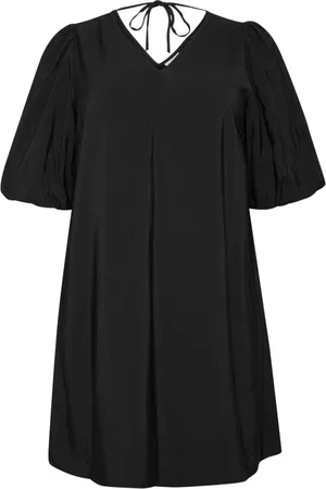 Kaffe Kleedjes, Dames, Zwart, 4Xl, Nylon, Eenvoudige Zwarte Diepe Jurk
