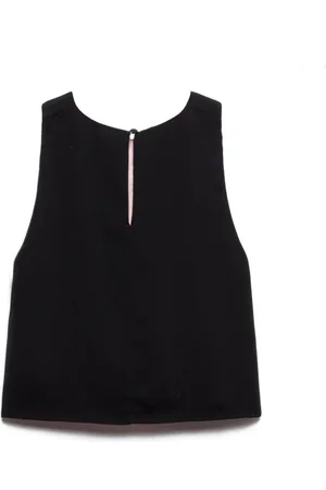 ANIYE BY Tops, Dames, Zwart, S, Polyester, Grafische Halslijn Maxi Strik Top