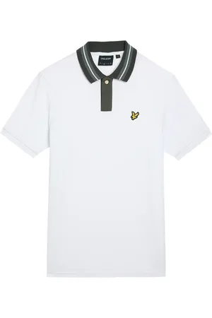 Lyle & Scott Tops, Heren, Wit, 2Xl, SS Polo Shirts Contrast Getipte Kraag Polo Shirt