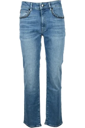 Moschino Jeans, Dames, Blauw, W26, Denim, Stijlvolle Denim Jeans met Elastaan